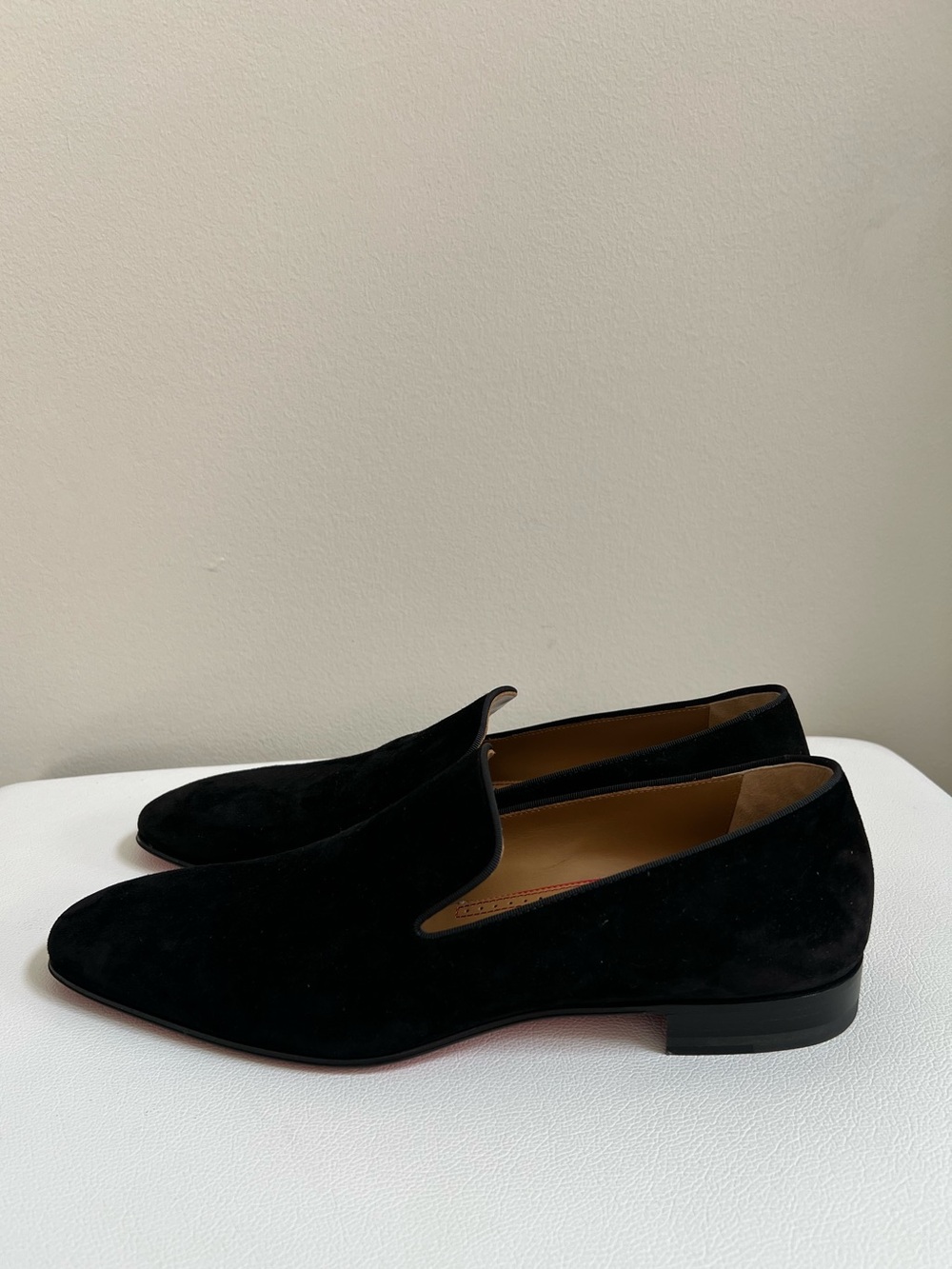 Christian Louboutin Black Suede Slip-On Loafers Size 43 (10) NWOB